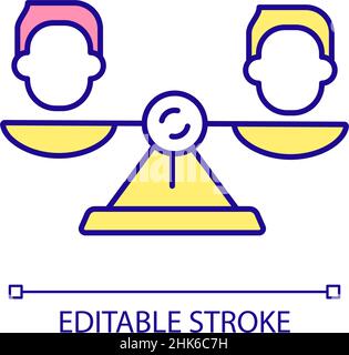 Equal staff members opportunity RGB color icon Stock Vector