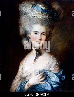 Woman in Blue by Thomas Gainsborough (1727-1788), oil on canvas, later 1770s early 1880s Stock Photo