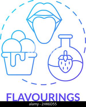Flavourings blue gradient concept icon Stock Vector