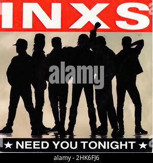 Vintage vinyl record cover -  Inxs - Need You Tonight [1987] Stock Photo