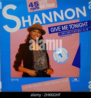 Vintage vinyl record cover -  Shannon - Give Me Tonight Stock Photo