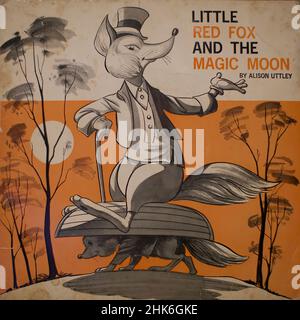 Vintage vinyl record cover -  Little Red Fox And The Magic Moon Stock Photo