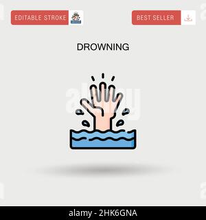 Drowning Simple vector icon. Stock Vector