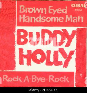Vintage vinyl record cover - Holly, Buddy-Brown  Eyed Handsome Man-1959 Stock Photo
