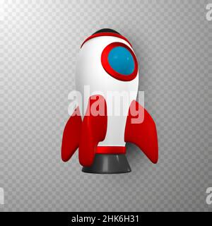 3d rocket spaceship render and draw by mesh. Realistic modern digital rocket. Vector illustration. Stock Vector