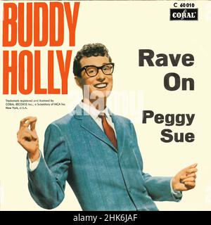 Vintage vinyl record cover - Holly, Buddy - Raven On - 1959 Stock Photo