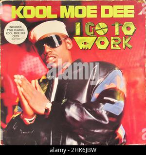 Vintage vinyl record cover -  Kool Moe Dee - I Go To Work [1989] 00001 Stock Photo