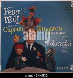 Vintage vinyl record cover -  Captain Kangaroo - Peter And The Wolf 00001 Stock Photo