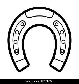 Line style horseshoe simple icon, luck and fortune symbol, vector Stock Vector