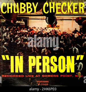 Vintage vinyl record cover - Checker, Chubby - In Person - US - 1963 Stock Photo