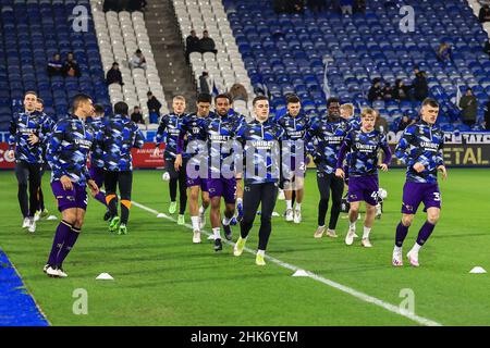 Derby County players warming up in Level Playing Field campaign shirts  before the Sky Bet Championship match at Pride Park, Derby Stock Photo -  Alamy