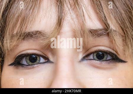 photograph of a woman's eyes with makeup Stock Photo