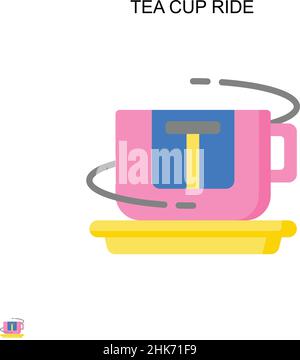Tea cup ride Simple vector icon. Illustration symbol design template ...