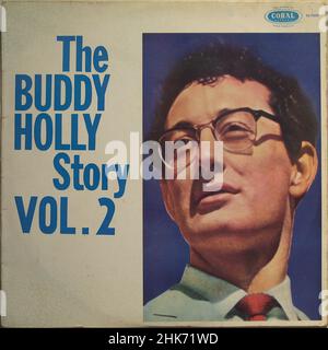 Vintage vinyl record cover -  Buddy Holly - The Buddy Holly Story Volume 2 Stock Photo