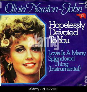 Vintage vinyl record cover - Grease - Soundtrack - OST - Newton-John, Olivia - Hopelessly Devoted To You - D - 1978 Stock Photo