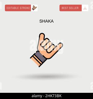 Shaka Simple vector icon. Stock Vector