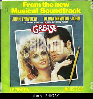 Vintage vinyl record cover - Grease - Soundtrack - Newton-John, Olivia - Hopelessly Devoted To You - D - 1978 Stock Photo
