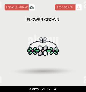 Simple red rose flower head, top view, spring design element, vector ...