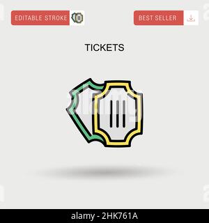 Tickets Simple vector icon. Stock Vector