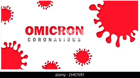 Omicron variant of COVID-19, which New strain of coronavirus. Omicron. Red Vector illustratoin. Stock Vector