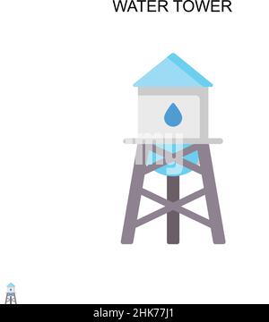 Water tower Simple vector icon. Illustration symbol design template for web mobile UI element. Stock Vector