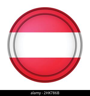 Glass light ball with flag of Austria. Round sphere, template icon. Austrian national symbol. Glossy realistic ball, 3D abstract vector illustration Stock Vector