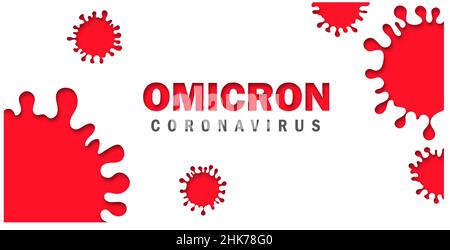 Omicron variant of COVID-19, which New strain of coronavirus. Omicron. Red Vector illustratoin. Stock Vector
