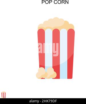 Pop corn Simple vector icon. Illustration symbol design template for web mobile UI element. Stock Vector