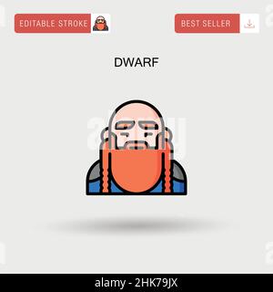 Dwarf Simple vector icon. Stock Vector