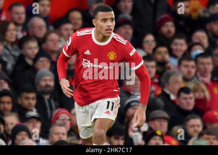 Manchester United's Mason Greenwood during the Premier League match at Old Trafford, Manchester, UK. Picture date: Saturday January 22, 2022. Photo credit should read: Anthony Devlin