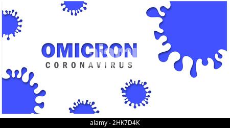 Omicron variant of COVID-19, which New strain of coronavirus. Omicron. Blue Vector illustratoin. Stock Vector
