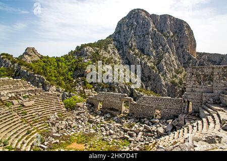 Theatre, Termessos, ancient ruin site, Turkey, Termessos, Turkey Stock Photo