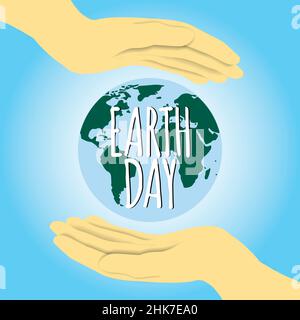 Hands holding the planet earth as a symbol of protection and care for our world Stock Vector