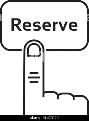 minimal black thin line reserve button Stock Vector