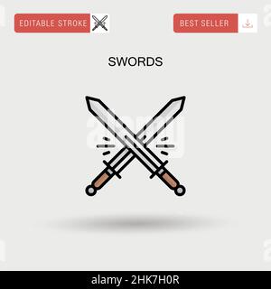 Swords Simple vector icon. Stock Vector