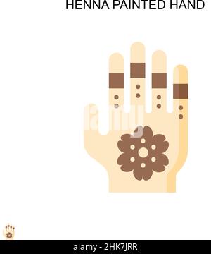 Henna painted hand Simple vector icon. Illustration symbol design template for web mobile UI element. Stock Vector