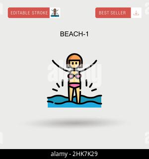 Beach-1 Simple vector icon. Stock Vector