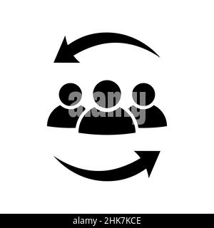 Customer icon in flat style. Customer retention symbol isolated on white. Returning clients icon. Human resource management. Return sign. Customer rel Stock Vector