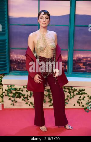 Madrid. Spain. 20220202,  Emilia Lazo attends ‘A traves de mi ventana (Through My Window)’ Premiere at Callao Cinema on February 2, 2022 in Madrid, Spain Stock Photo