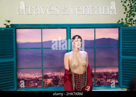 Madrid. Spain. 20220202,  Emilia Lazo attends ‘A traves de mi ventana (Through My Window)’ Premiere at Callao Cinema on February 2, 2022 in Madrid, Spain Stock Photo