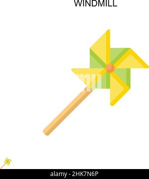 Windmill Simple vector icon. Illustration symbol design template for web mobile UI element. Stock Vector