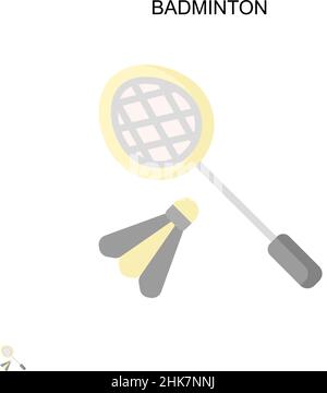 Badminton Simple vector icon. Illustration symbol design template for web mobile UI element. Stock Vector