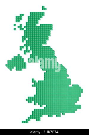 Vector illustration pixelated geographical map of United Kingdom Stock Vector