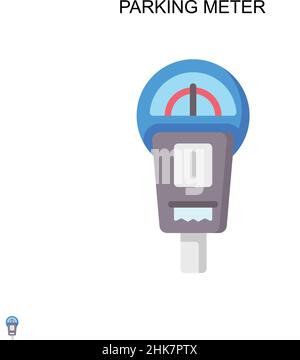 Parking meter Simple vector icon. Illustration symbol design template for web mobile UI element. Stock Vector