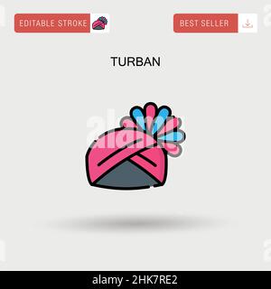 Turban Simple vector icon. Stock Vector