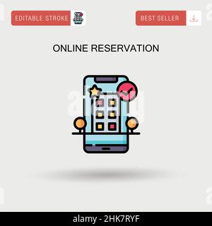 Online reservation Simple vector icon. Stock Vector