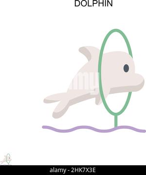 Dolphin Simple vector icon. Illustration symbol design template for web mobile UI element. Stock Vector