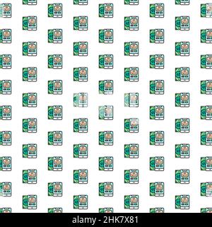 Vector payments methods, POS terminal, banking, credit card pattern with various icons. Stock Vector