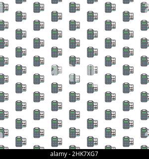 Vector POS credit card, banking terminal, payments methods pattern with various icons. Stock Vector