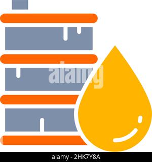 Vector barrel oil white line icon. Isolated on white background Stock Vector
